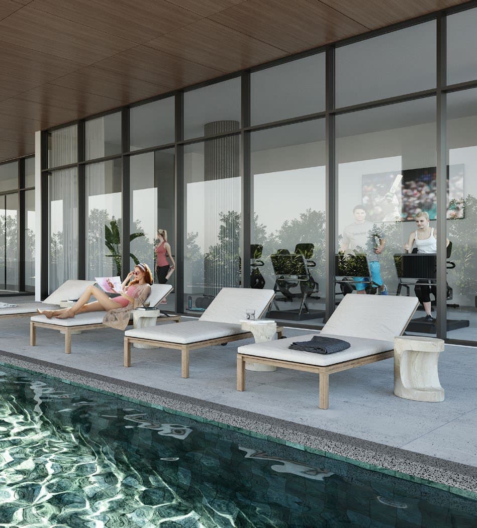 Pool deck on the communal leisure level